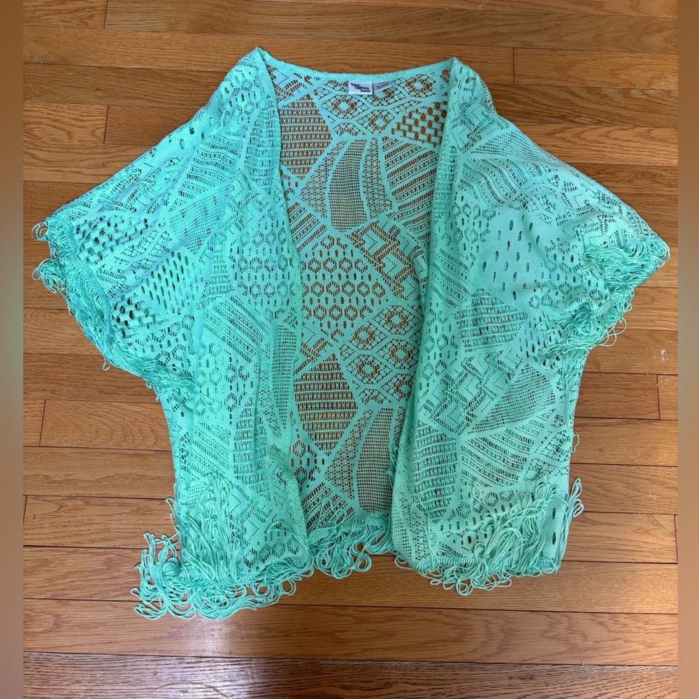NWOT Mint Green Crochet Cardigan